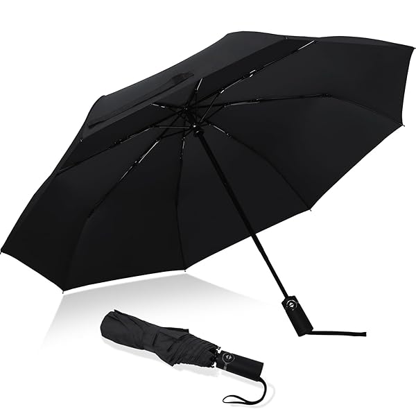 傘 折りたたみ傘 自動開閉 ワンタッチ 様々な様式 メンズ レディーズ 台風対応 梅雨対策 軽量 超撥水 おりたたみ傘 高強度グラスファイバー ビッグサイズ 晴雨兼用 収納ポーチ付き (ブラック)