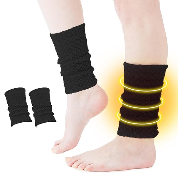 【着る足湯】 レッグウォーマー 保温 密着設計 あたため レディース 足首 軽量 フリーサイズ 冷房 冷え性対策【暖・暖】 (ブラック)