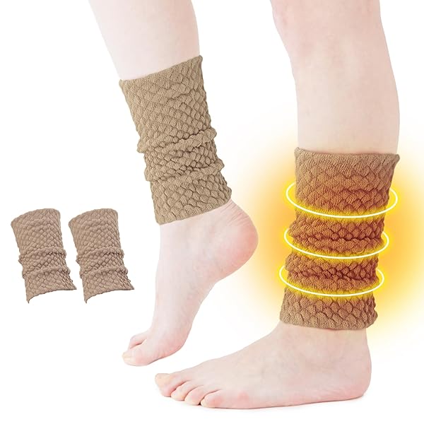 【着る足湯】 レッグウォーマー 保温 密着設計 あたため レディース 足首 軽量 フリーサイズ 冷房 冷え性対策【暖・暖】 (ベージュ)