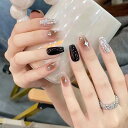 ネイルチップ ミディアム 24枚入り ネイルチップ ショート 人気 和風 かわいい シンプル おしゃれ つけ爪 ショート 春夏 花嫁ネイル 光沢 成人式 入学式 卒業式 結婚式パーティー ネイル チップ秋冬 ツールキット付属(#HHX31)