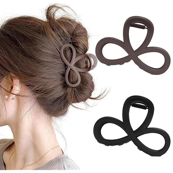 ヘアクリップ 大きめ バンスクリップ 髪留め クリップ しっかりとまる 2点セット 秋 可愛い おしゃれ エレガント 軽量 ハーフアップ ロングヘア セミロング 韓国 風呂上り 黒 ブラウン