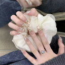 ネイルチップ ロング ピンク 手作り つけ爪 長め 可愛い 付け爪 シンプル 韓国 かわいい 人気 おしゃれ 光沢 立体 蝶 3D キラキラ 花嫁 結婚式 入学式 卒業式 成人式 (手作ネイル-3, S)