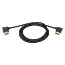 金メッキ 高速 90度 右 HDMI オス - 左 HDMI オスアダプタケーブル イーサネット 3D オーディオリターン対応 (1m R-L)