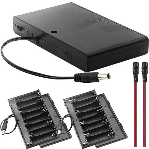 AA 12Vバッテリーホルダーケース、2.1mm x 5.5mm DCプラグスイッチ、12ボルト電源DCジャック プラスチックバッテリーボックス、8 x 1.5V AAバッテリーボックスオン/オフスイッチ Arduino用 RC LEDストリップ用、 AA 12Vバッテリーホルダーケース、2.1mm x 5.5mm DCプラグスイッチ、12ボルト電源DCジャック プラスチックバッテリーボックス、8 x 1.5V AAバッテリーボックスオン/オフスイッチ Arduino用 RC LEDストリップ用、