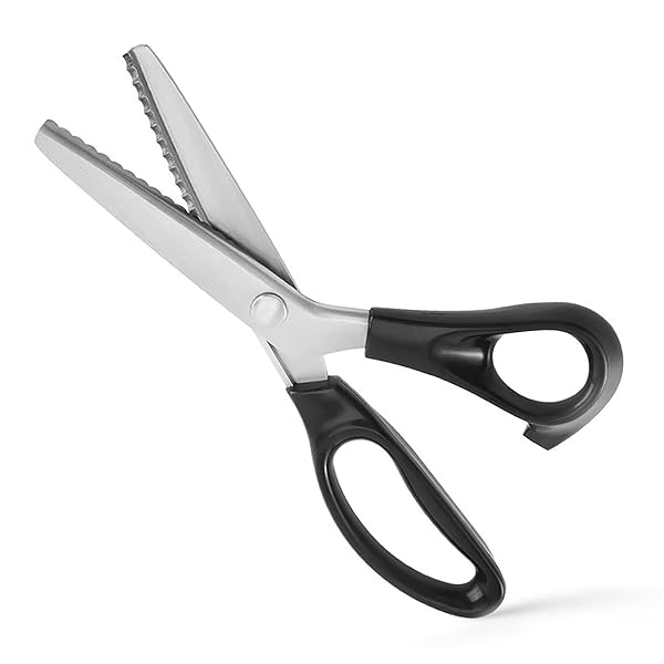 ピンキングハサミ ステンレス製 カットカーブ はさみ ピンキング鋏 ピンキングはさみ クラフトはさみ 握りやすい 鋭利 裁縫 布切り手芸洋裁鋏DIY ラッピング用 洋裁道具 (波型3mm)