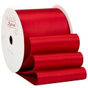サテンリボン幅63mm x 9m巻 - 手芸、ラッピング、 花束、ウェディングに最適 (レッド)