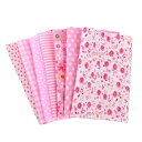 7枚図案セット 生地 布 50*50cm 花柄 パッチワーク布 カットクロス 綿 DIY手芸用 ハンドメイド 小花 はぎれ 花 縫う手作り パッチワー 室内装飾 (ピンク)