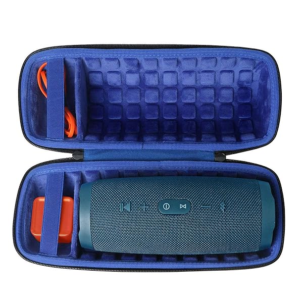 JBL Charge4/Charge5用ハードトラベルケース 防水Bluetoothスピーカー (ブルー)