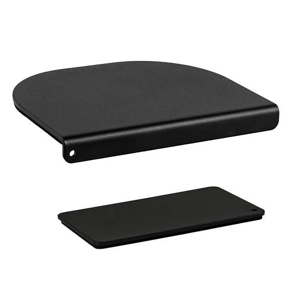 モニターアーム補強プレート 取付部硬さ強化対策 傷防止 デスク保護 滑り止めシート付き 黒