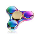 ハンドスピナー 指スピナー Hand spinner ストレス解消 集中力を高める 高速回転 子供大人に適用 (S1虹色)