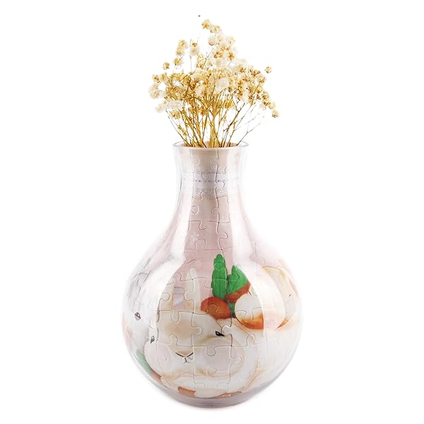 ピントー 128ピース ボトル内パズル 【可愛いうさぎ】(11X11x15cm) プラ製3D立体パズル 大人 難しい プレゼント インテリア[SD1006]