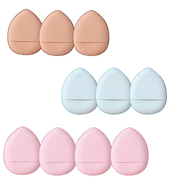 クッションファンデ 水滴形 パフ パフ 柔らかい ミニ ファンデ スポンジ スポンジ マカロン メイク用パフ ミニ 指のパフ 乾湿両用 (3色10個)