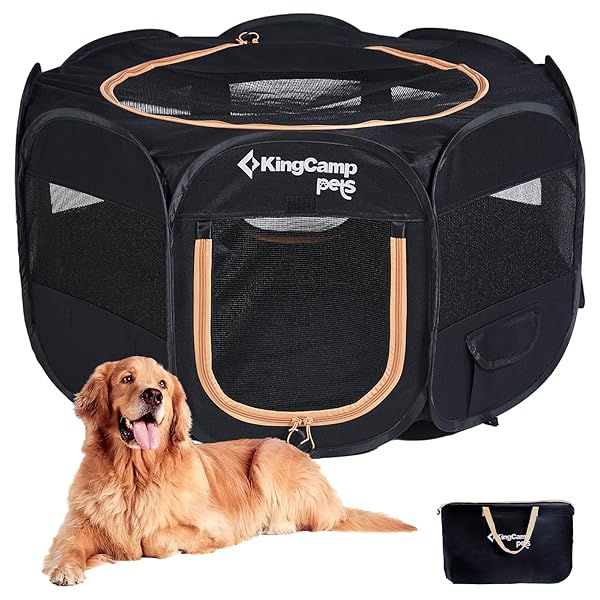 ペットサークル ドッグハウス 大型犬 八角形 折りたたみ メッシュサークル 猫 犬 兼用 プレイサークル ペットケージ 軽量 持ち運び 室内 アウトドア キャンプ お出かけ用品 幅広127 cm 高60 cm L