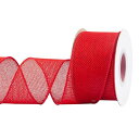 バーラップワイヤエッジリボン、幅50mm x 9m巻き - ギフトラッピング・クリスマスツリー・手芸・花束・そして乡村風のレトロな装飾に最適です (赤)(3)