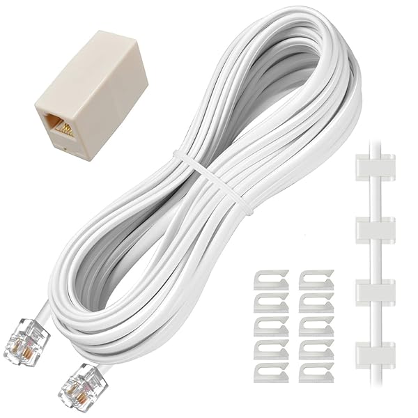 電話線 10m 電話延長ケーブル モジュラーケーブル スリムモジュラーケーブル 電話ケーブル オステレホ..