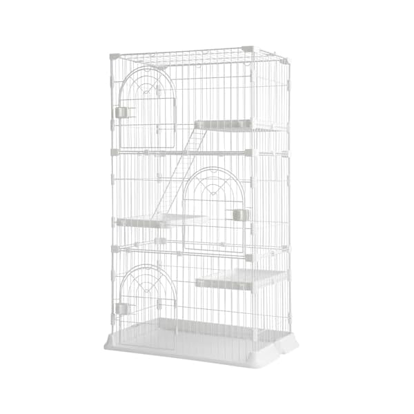 猫 ケージ キャットケージ ペットケージ 3段 大型 自由組み合わせ 猫ゲージ (ホワイト3段 74*50*132cm)