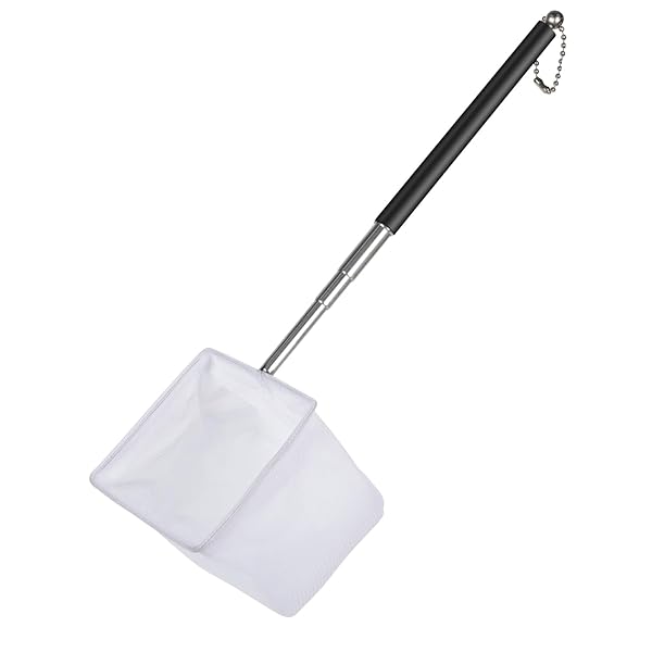 アクアリウムのエビの網の 8 cm の伸縮自在のステンレス鋼のハンドルが付いているエビの稚魚のための柔らかい正方形の良い純網は魚の水槽及び小さい池のための食糧残余の残骸の網をすくいます