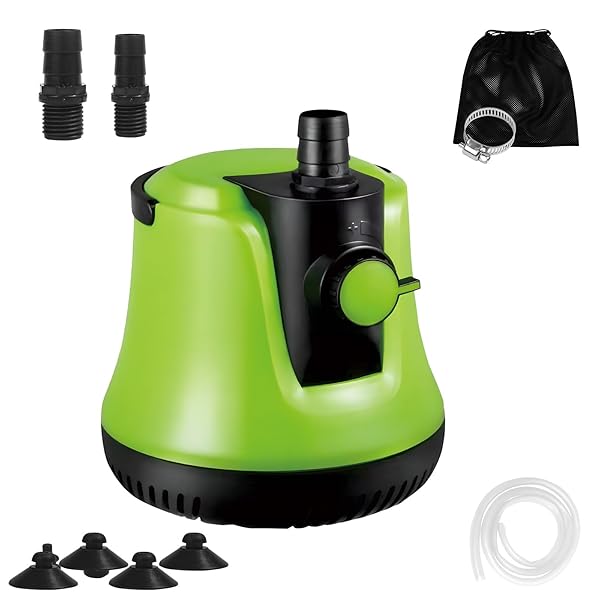 水中ポンプ 底部入水式 吐出量1200L/H 起動水位5cm 最低水位1cm 吐出量調整可能 最大揚程1.8M 低騒音 ..