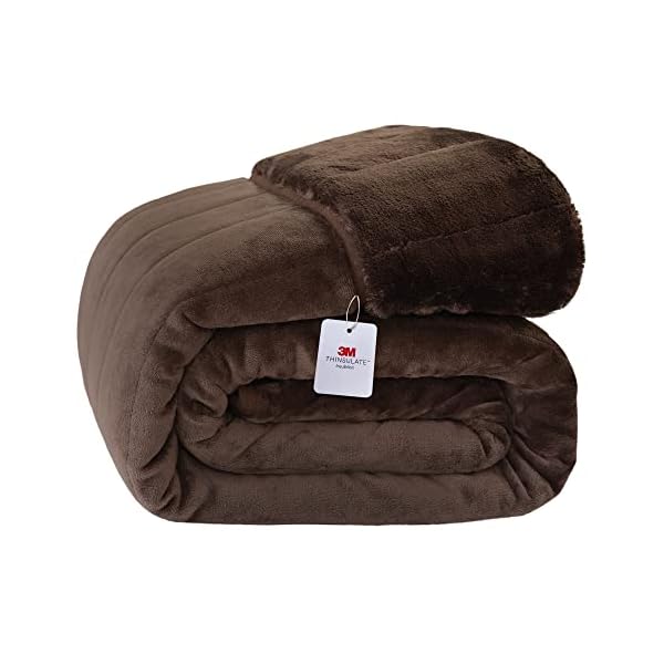 シンサレート毛布 厚手 ダブル 冬用 【SUPER HOT】 フランネル 2枚合わせ 3Mシンサレート中綿 断熱素材 超極細繊維 LockHeat速暖発熱繊維 襟付き 掛け毛布 四層構造 保温 軽量 24時間持続制菌消臭 洗える 毛抜けない 静電気防
