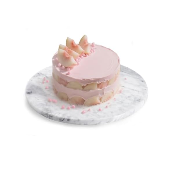 天然大理石 ケーキ回転台 ケーキ装飾台 30x30x4cm 白