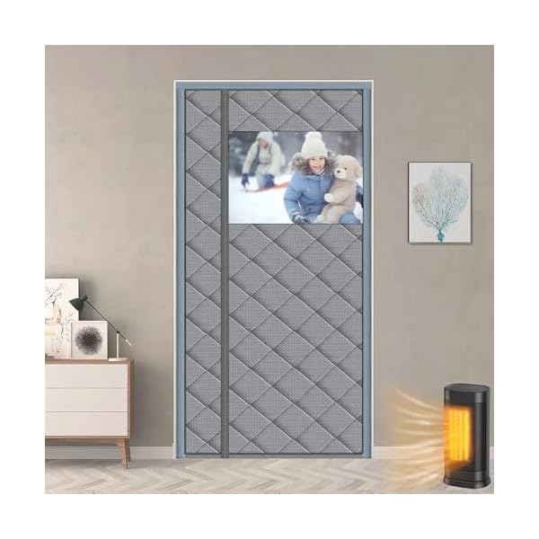 コットンカーテン 玄関 プライバシー 遮熱ドアカーテン 冬のための磁気ドアスクリーン コットン 断熱磁気ドアカーテン 冬のパティオドア断熱 保温 防寒 防水 防風のれん 寒さ対策 70*190cm