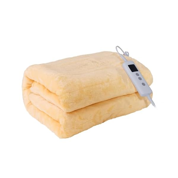 電気毛布 掛け敷き兼用 160x130cm 速暖 ふわふわ 洗える タイマー付き 6段階温度調節 膝掛け 省エネ ダニ退治 電気敷毛布 掛け電気毛布 過熱保護 防寒対策 節電 暖房器具 電気ブランケット（ベージュ）
