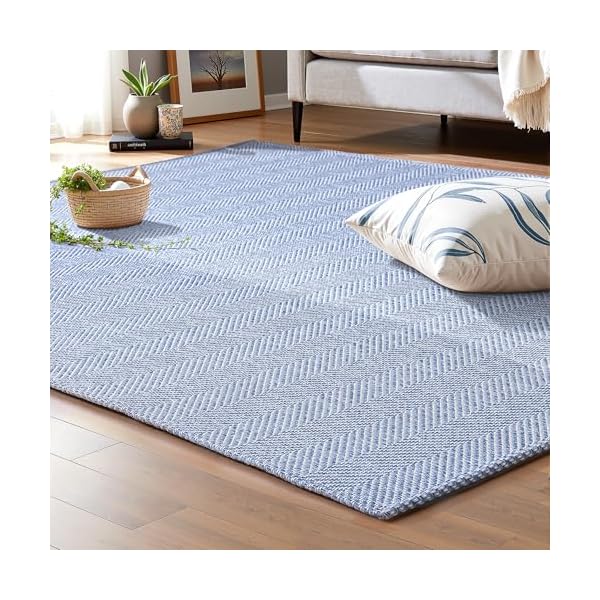 ラグ ラグマット 防音 厚手 洗えるラグ 北欧風 軽量設計 オールシーズン適用 抗菌 防ダニ 防臭 素肌にやさしい 190×190cm 約2畳 ネービーブルー