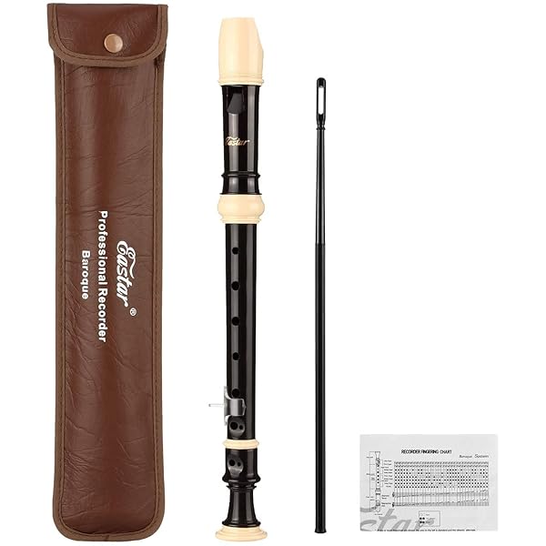 ソプラノ リコーダー ABS樹脂製 バロック式 C調 指掛け、そうじ棒、運指表、布ケースERS-21BB