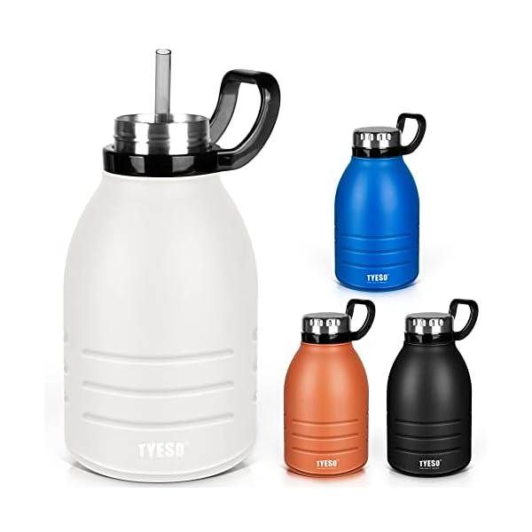 水筒 スポーツボトル ステンレスボトル 1.5L 直飲み 保温保冷 洗いやすい ストロー付き 大容量 携帯便利 旅行 キャリ―ハンドル付き (ホワイト)