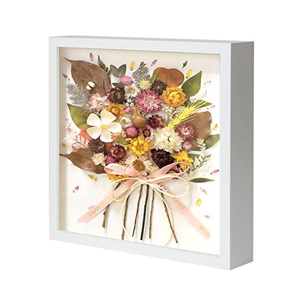 額縁 立体額 ボックスフレーム フォトフレーム 色紙 壁掛け 卓上 お祝い ホワイト 「外径327 x327 x45 MM 内径287 x287 x25 MM」