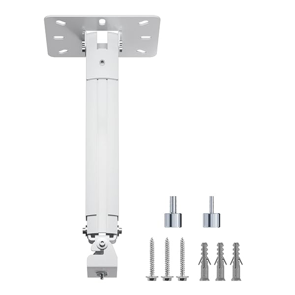 プロジェクター天吊り金具 取付部品 MINIプロジェクターマウント プロジェクター・ブラケット 壁掛けブラケット プロジェクターホルダー 汎用天吊りブラケット360度回転可能 耐荷重13.6KG 各社対応 オフィス/家庭用 PR05MINIW 白 3