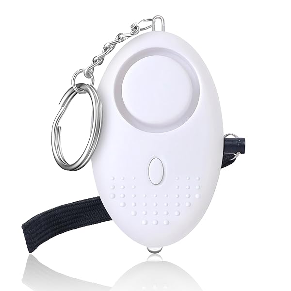 防犯ブザー 防犯アラーム 防犯グッズ 防犯ベル 140dB大音量 LEDライト付き 大音量アラーム 小学生/女の子/男の子/大人 日本語取扱説明書（ホワイト）