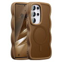 対応 Samsung Galaxy S24 Ultra 5G 用の ケース 透明 TPU ウェーブデザイン スマホケース クリア 可愛い 人気 おしゃれ ケース MagSafe対応 薄型 軽量 耐衝撃 波型 バンパー スマホケース - ゴールド