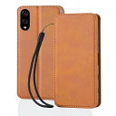 BASIO active3 ケース 手帳型 京セラ ベイシオ アクティブ3 スマホケース レザー カード収納 内蔵マグネット式(携帯ストラップ付き)ライトブラウン