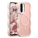 対応 Samsung Galaxy A26 5G 用の ケース 透明 TPU ウェーブデザイン スマホケース クリア 可愛い 人気 おしゃれ ケース MagSafe対応 薄型 軽量 耐衝撃 波型 バンパー スマホケース - ピンク