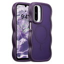 対応 Samsung Galaxy A26 5G 用の ケース 透明 TPU ウェーブデザイン スマホケース クリア 可愛い 人気 おしゃれ ケース MagSafe対応 薄型 軽量 耐衝撃 波型 バンパー スマホケース - パープル