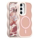 対応 Samsung Galaxy S25 FE 5G 用の ケース 透明 TPU ウェーブデザイン スマホケース クリア 可愛い 人気 おしゃれ ケース MagSafe対応 薄型 軽量 耐衝撃 波型 バンパー スマホケース - ピンク
