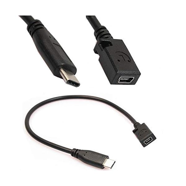 USB 3.1 Type C 延長ケーブル、Type C To MINI 5pin オスにメス 変換 延長ケーブル 高速充電 10Gbps 高速データ転送、MINI 5pin 変換アダプタ