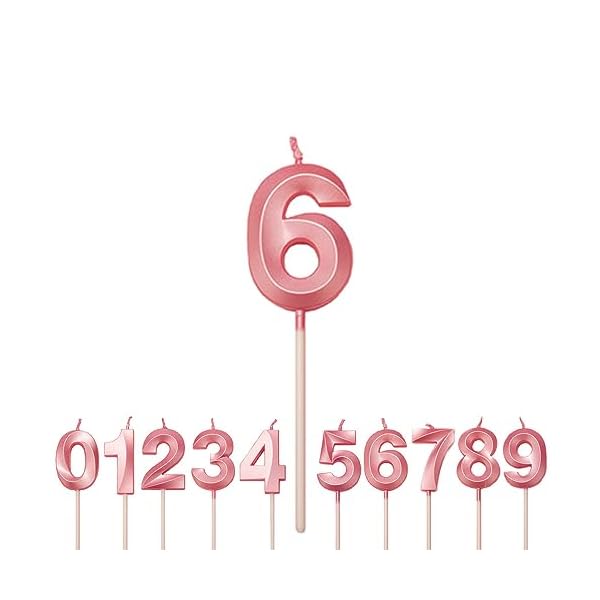 誕生日 ろうそく お誕生日キャンドル おしゃれ 数字 バースデーキャンドル 3D 装飾 記念日をお祝いしましょう ケーキナンバーキャンドル ウェディングパーティー 卒業パーティー ピンク(番号6)
