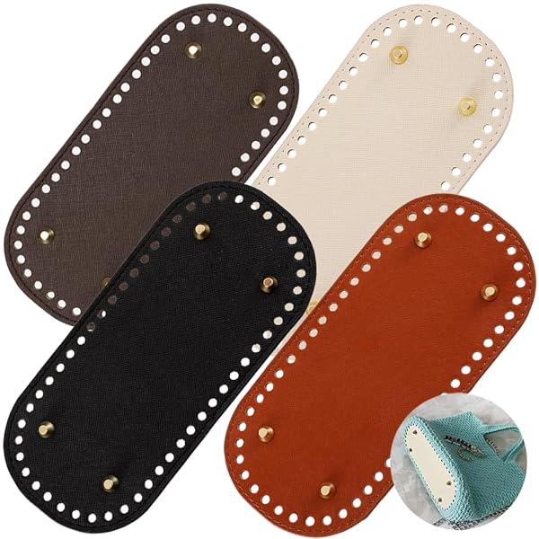 バッグ底板 楕円 バッグボトム バック用底板 底板 手作り バッグ用 手芸用トート ハンドメイド DIY 編みバッグ 底釘付 22x10cm 4色 4枚セット