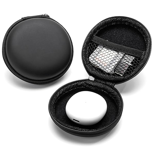 イヤホン 収納ケース セミハードケース 内側ネットポケット付き コンパクト 携帯用 イヤホンケース 小..