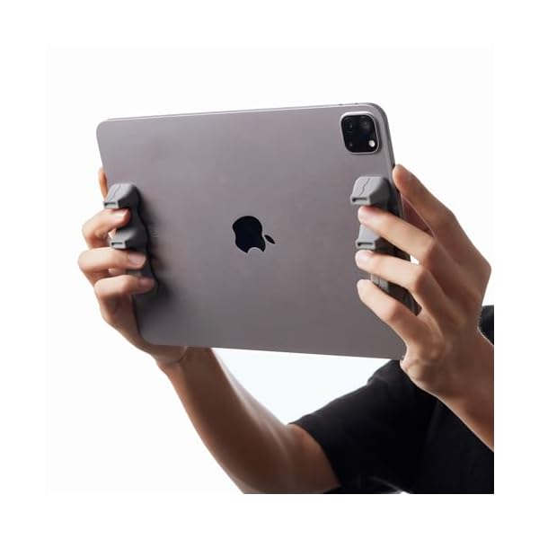 iPad ゲーム グリップ ダブレット ジャイロ操作 粘着性シリコン コントローラ 6本指操作 簡単脱着 ゲームパッド 繰り返し使用 人間工学設計… (グレー)