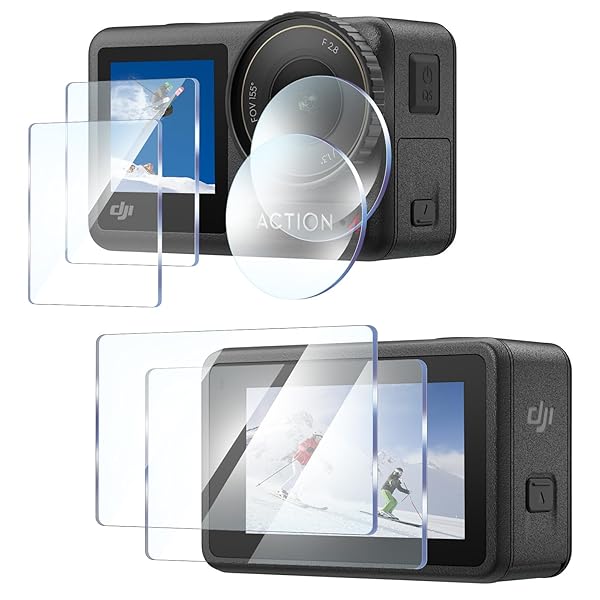 【6枚入り】FOR DJI Osmo Action 4 用 主画面保護フィルム（2枚）+サブスクリーン保護フィルム（2枚）+レンズ保護フィルム（2枚）高透過率 液晶保護 キズ防止 FOR DJI Osmo Action 4 ガラスフィルム 指紋防止