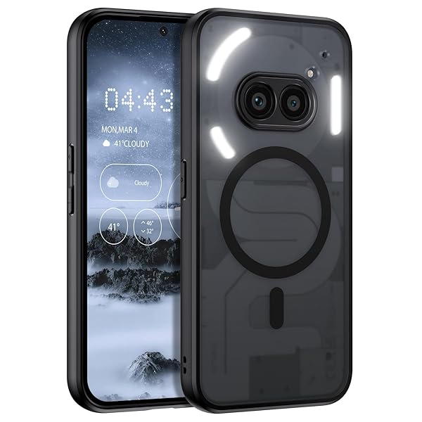 Nothing Phone 2A ケース MagSafe対応 マグネット搭載 ブラック ワイヤレス充電 Nothing Phone 2a ケース一体型 薄型 マット感 レンズ保護 指紋防止 耐衝撃