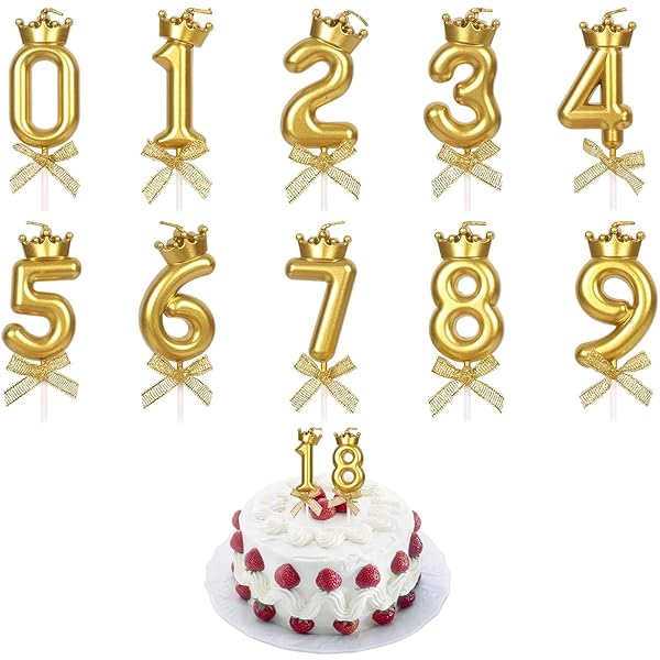 クラウンバースデーナンバーキャンドル 0～9 10点セット ロウソク 数字 誕生日を祝う 高級 ろうそく おしゃれ スタイリッシ 記念日キャンドルウエディングパーティー卒業パーティー