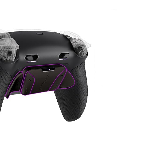 ps5コントローラーBDM-030 040 050対応RISE4 Plus MAX RMBバックパドルキット、クリッキートリガーストップ＆ラバーグリップ付き、ps5コントローラー対応用リマップ可能なリアルメタル背面ボタンキット-コントローラーは含まれ