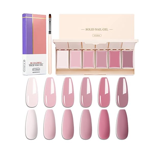 固形ジェル ネイルタウンジェル ソリッドジェル ジェルネイルパレット DIYジェルネイルセット ポリジェル キット ジェルネイル 6色 カラージェル ネイルアー...