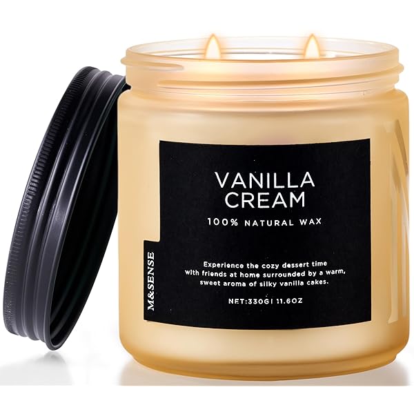 アロマキャンドル キャンドル バニラ＆クリームの香り 大型 330g 燃焼時間70時間 2本の芯 ソイワックス 複数の香り ジャーキャンドル ホワイトデー バレンタイン 母の日 バレンタイン リラックスギフト プレゼント