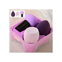 メイク スポンジ パフ 3個入り ケース付き 多機能メイク用スポンジパフ 乾湿兼用 水しずく型 斜めカット ハンドル付き 洗える化粧用スポンジ 旅行や日常のメイ...