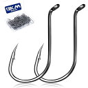 オクトパスフック タコ釣りフック オフセット/バード付き/ブラック バス、ナマズ用釣り針-2/0# 100個